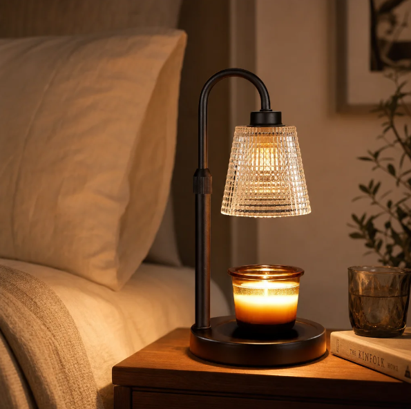 Warm glow filling a bedroom at night